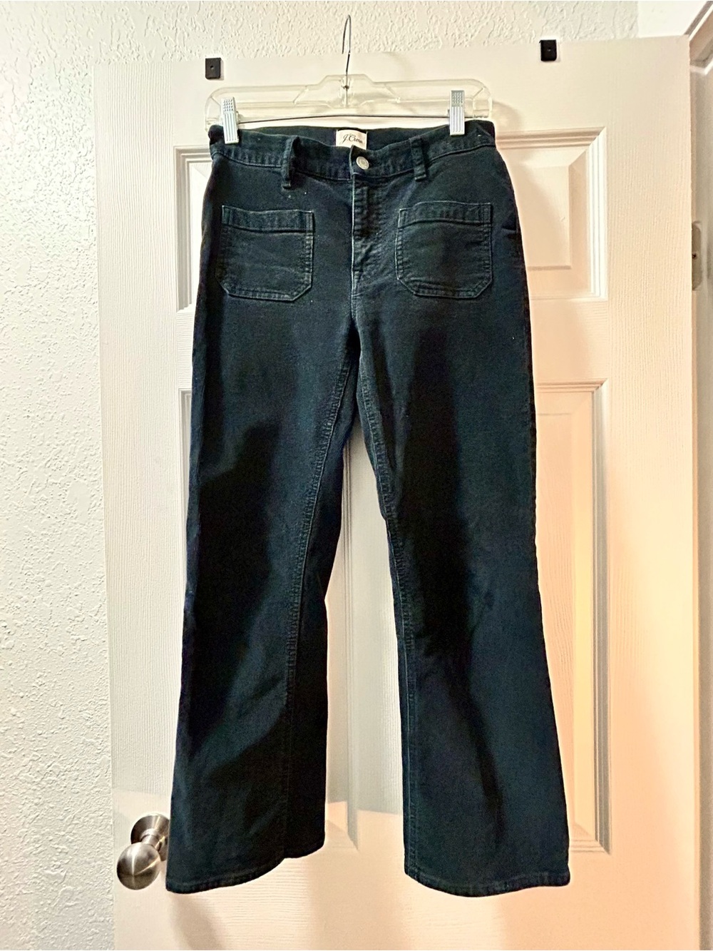 J. Crew Straight-Leg Navy Corduroy Pants with Patch Pockets